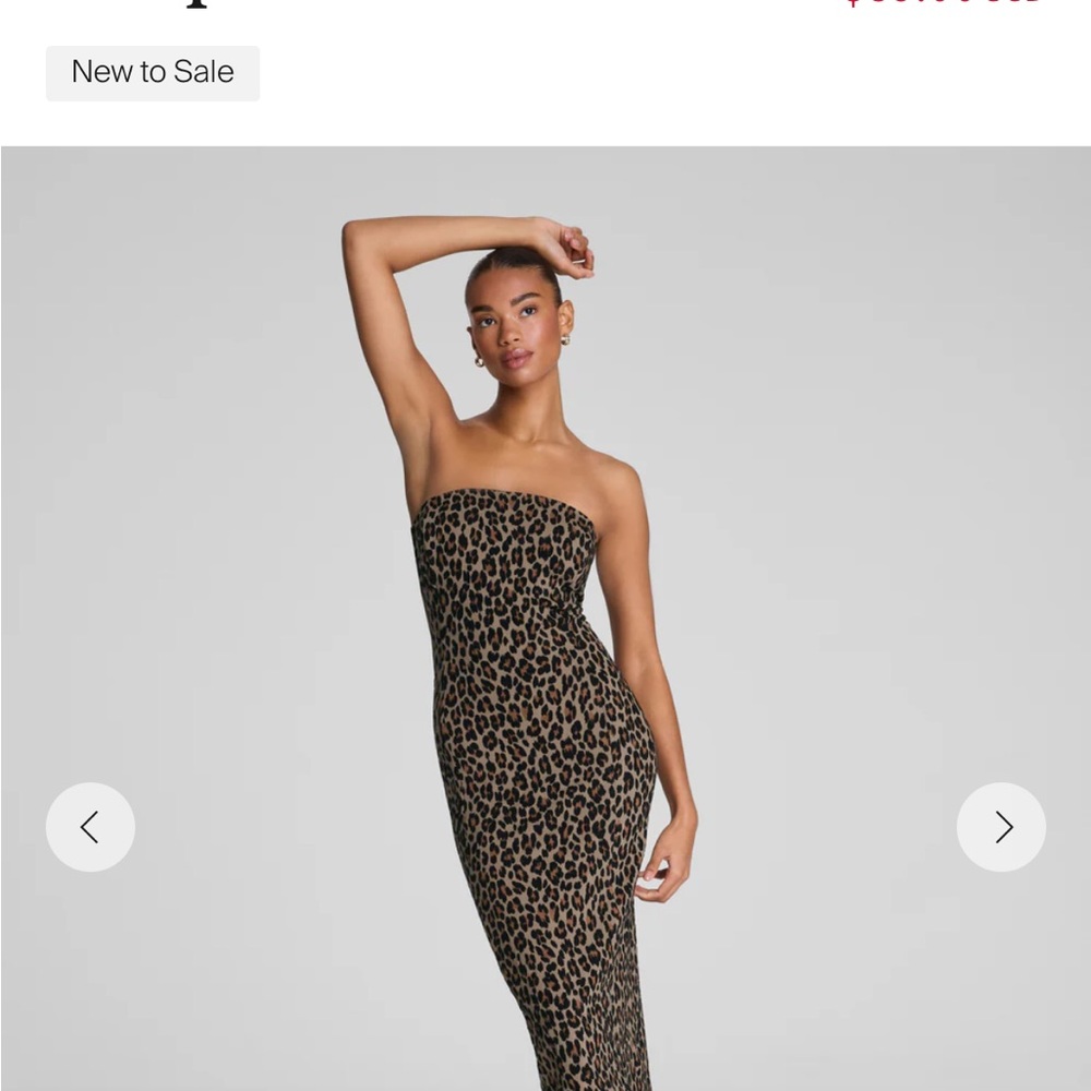 SPANX Animal Print Strapless Dress